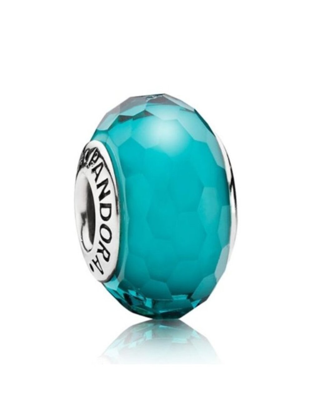 Pandora Sterling Silver Teal Fascinating Faceted Murano Glass Bead - 791606